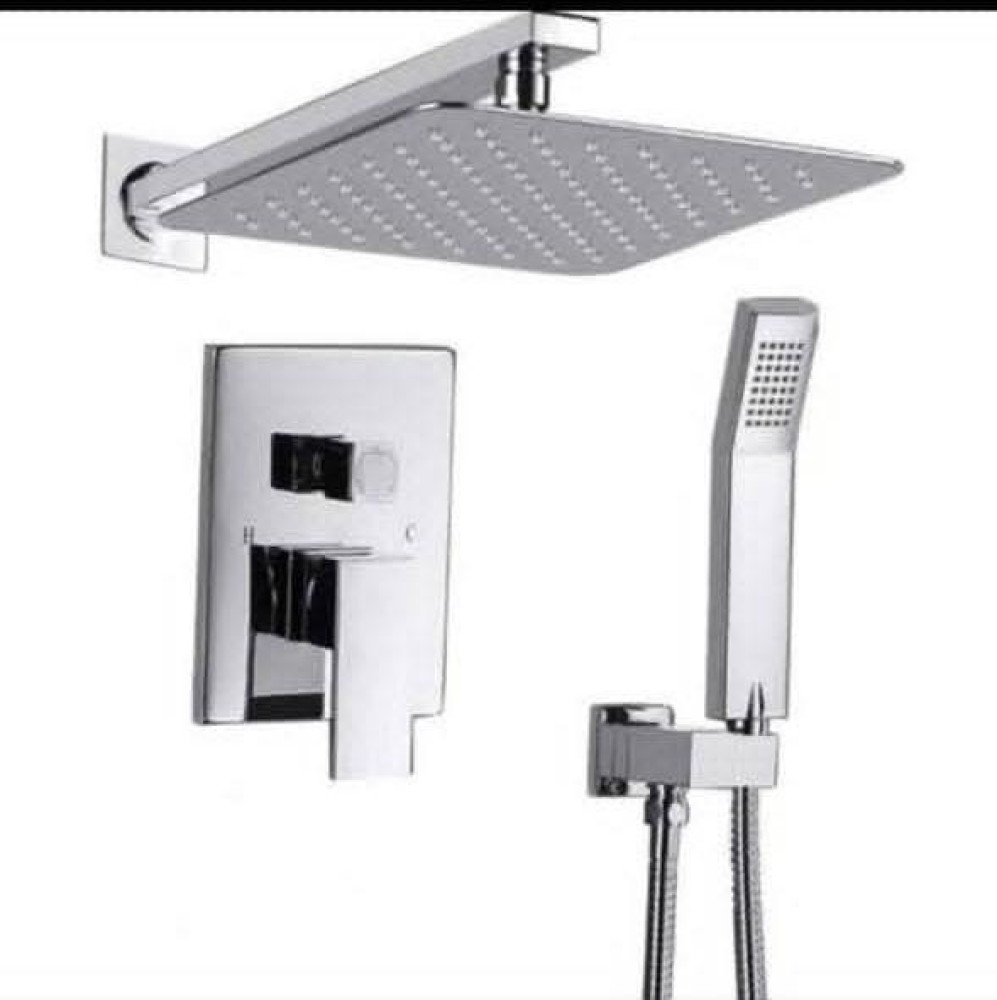 modern rectangular rainfall shower faucet set