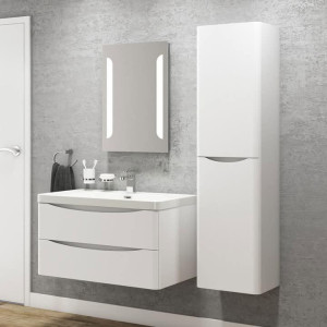 White wall-mounted vanity unit basin