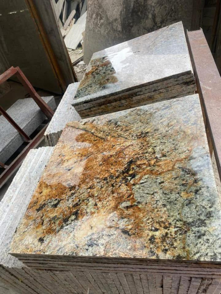 Solarius Granite, a natural stone materials often used for coutertops, flooring and wall cladding