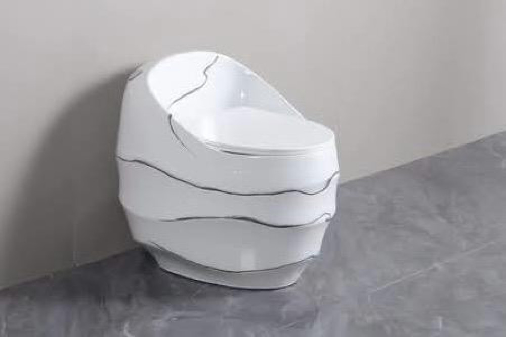 Egg-shaped one-piece ceramic toilet