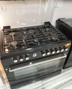free-standing gas cooker with an integrated oven
