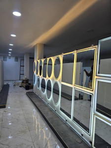 Modern LED smart mirrors often used for bathroom, makeup, or decorative purposes