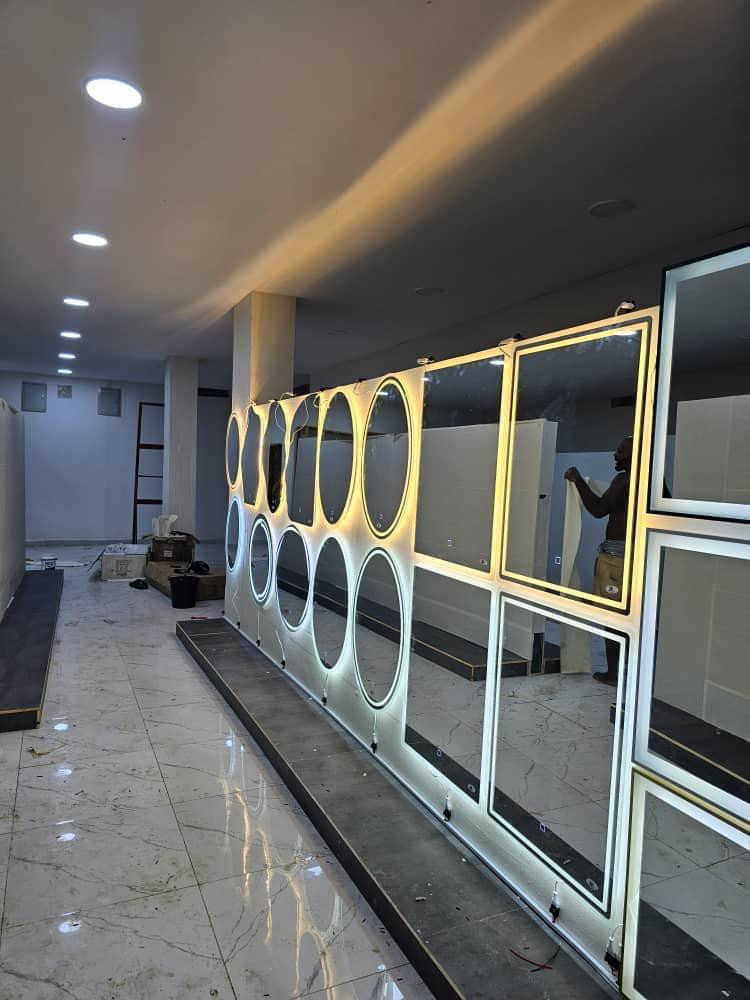 Modern LED smart mirrors often used for bathroom, makeup, or decorative purposes