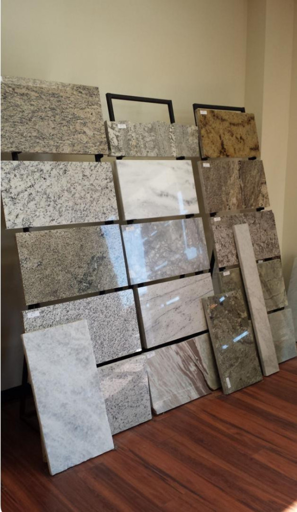 collection of natural stone granite and marble slabs