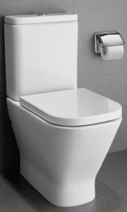 Roca the Gap Close Coupled Toilet with a White ceramic finish and a glossy design