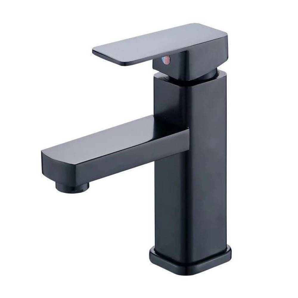 modern single-lever matte black bathroom basin mixer tap