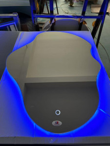 irregular, wavy-shaped LED wall mirros