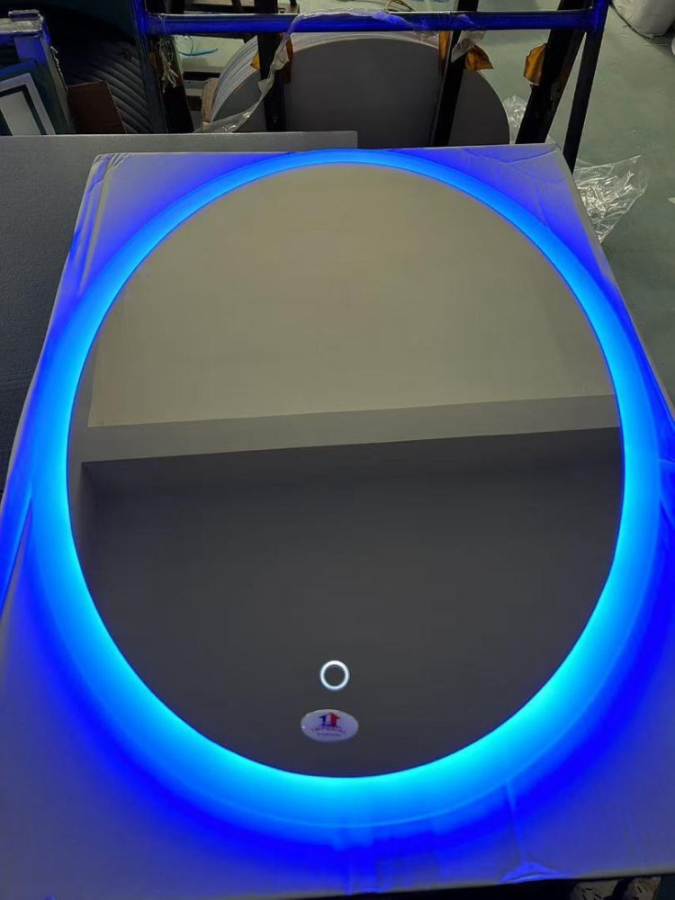 decorative wall-mounted LED round mirror 