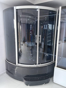 multifunctional black steam jacuzzi shower room