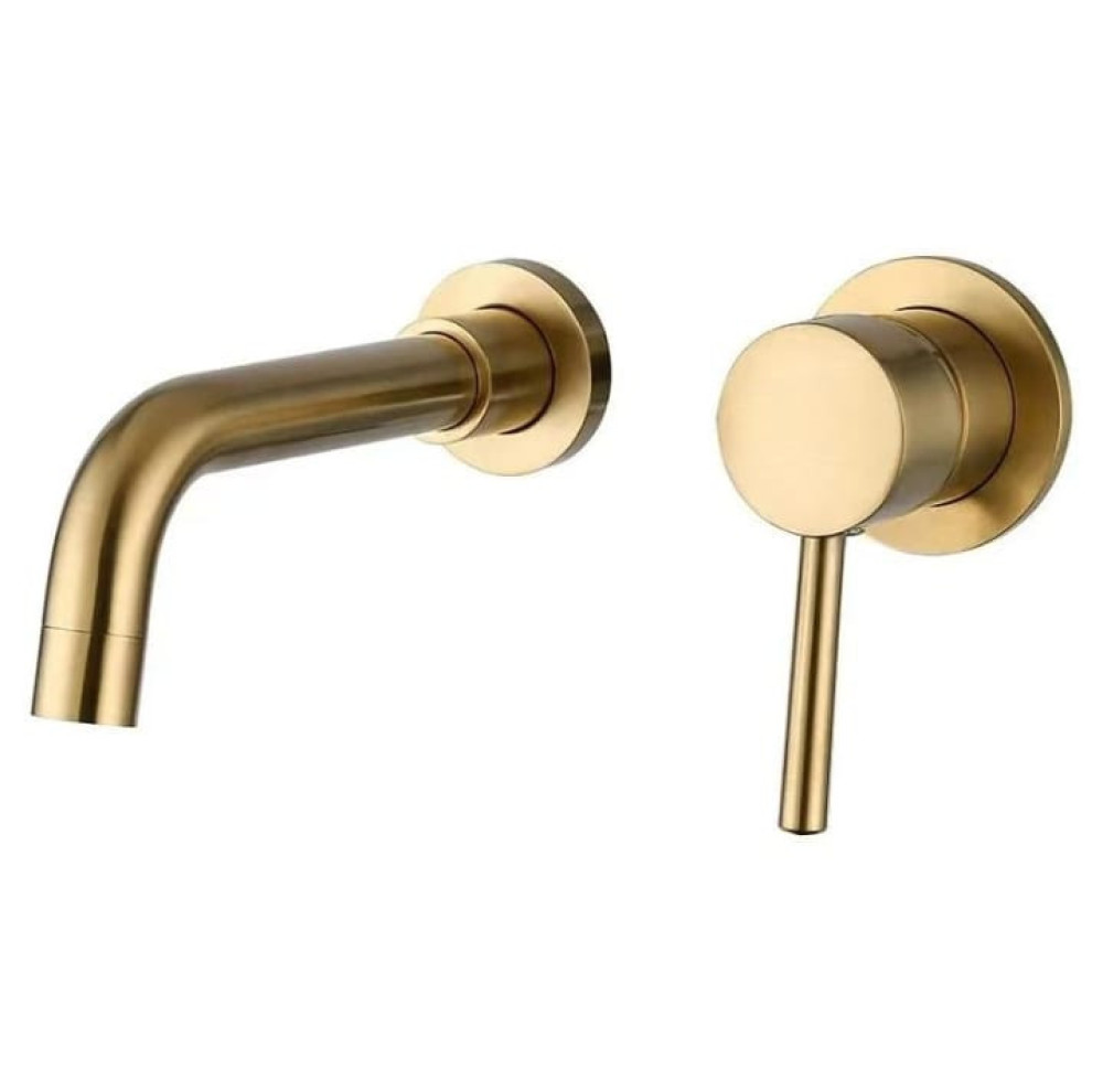 wal-mounted brushed golden single-lever cold water bathtub or basin faucet