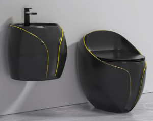 black ceramic bathroom set