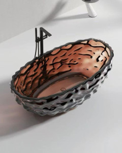 unique, textured or scupted freestanding bathtub