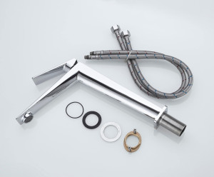 modern high single-hole brass bathroom basin faucet with a single handle mixer, designed for vessel sinks